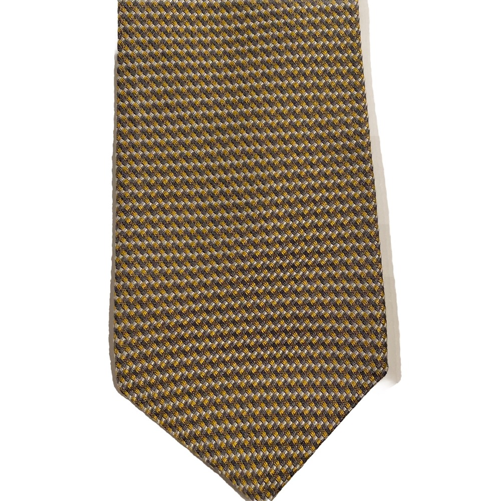 Mens Vintage 90s GRENADIER LONDON Classic Necktie Tie 100% Silk Geometric